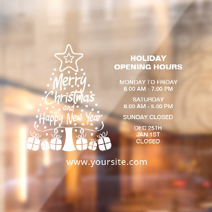 Joyeux Noël, Panneau d'horaires d'ouverture des fê