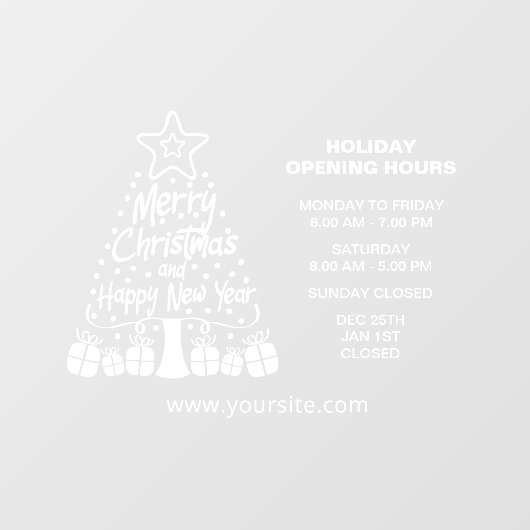 Joyeux Noël, Panneau d'horaires d'ouverture des fê (Feuille)