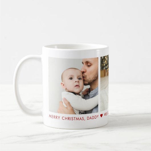 Joyeux Noël papa 3 Photo Custom Café Mug (Gauche)