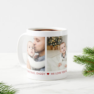 Joyeux Noël papa 3 Photo Custom Café Mug