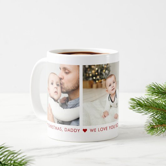 Joyeux Noël papa 3 Photo Custom Café Mug