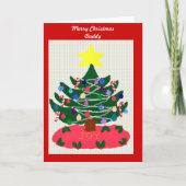 Joyeux Noël Papa Noël Arbre de Noël Carte de vacan (Devant)
