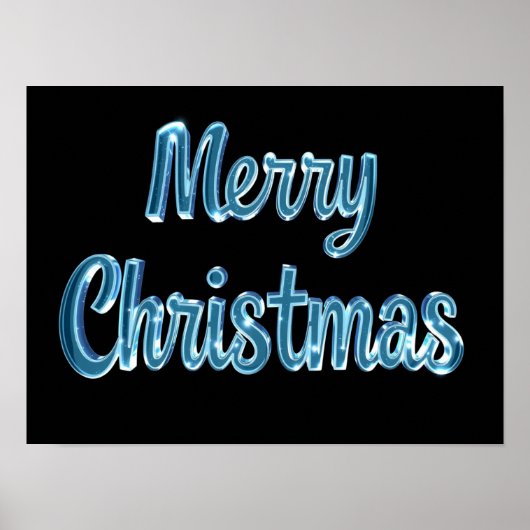 Joyeux Noël Papier Affiche De Typographie De Luxe (Devant)