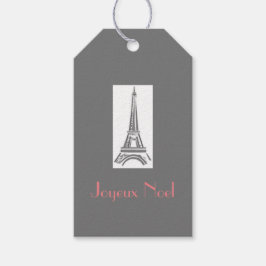 Joyeux Noel Paris Label met kerstcadeaus Cadeaulabel