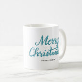 Joyeux Noël parties scintillant brosse script mug (Devant droit)