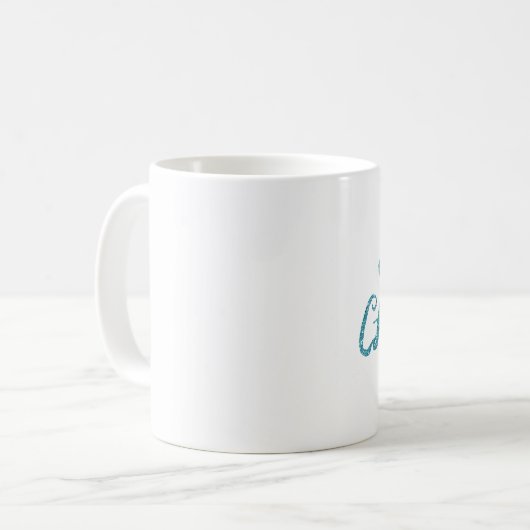 Joyeux Noël parties scintillant brosse script mug (Devant gauche)