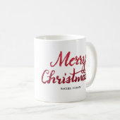 Joyeux Noël parties scintillant brosse script mug (Devant droit)
