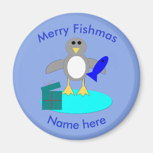 Joyeux Noël Pêche pingouin aimant