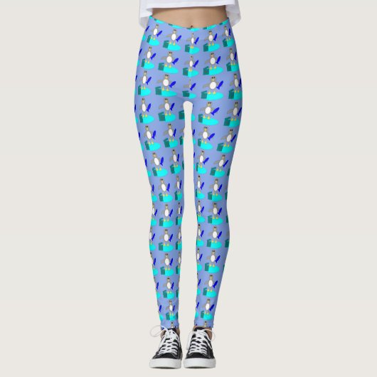 Joyeux Noël Pêche Pingouin Leggings (Devant)