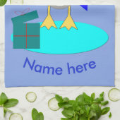 Joyeux Noël Pêche Pingouin serviette personnalisée (Plié)