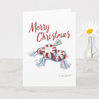 Joyeux Noël Peppermins Carte de voeux 5x7