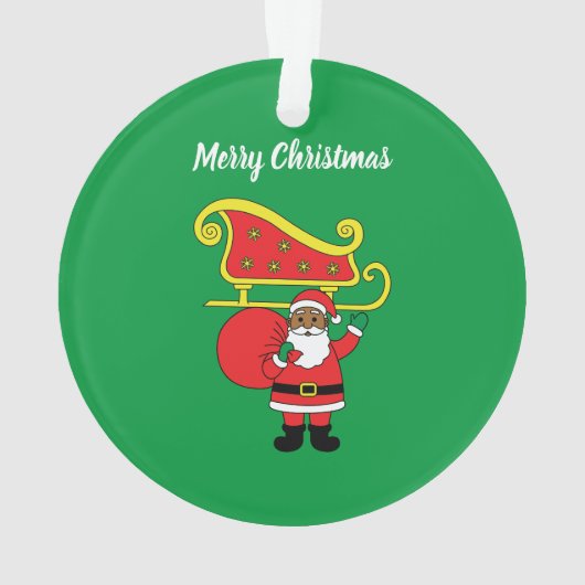 Joyeux Noël Père Noël afro-américain Vert (dos)