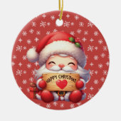 Joyeux Noël Père Noël Arrondi Ornement acrylique (Devant)