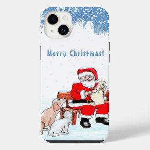 Joyeux Noël - Père Noël avec Chat et Chien