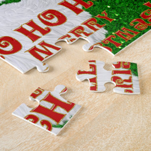Joyeux Noël Père Noël Face-Jigsaw Puzzle