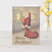 Joyeux Noël Père Noël & Packages Carte blanche (Fleur jaune)