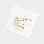 Joyeux Noël Père Noël Reindeer Gold Foil serviette (Gauche)