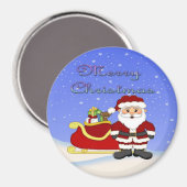 Joyeux Noël Père Noël Round Magnet (Recto/Verso)