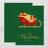 Joyeux Noël Père Noël Sleigh Carte de Noël (Devant / Derrière)