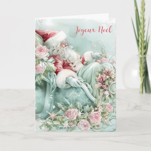 Joyeux Noël Père Noël Sleigh Carte pliée (Devant)