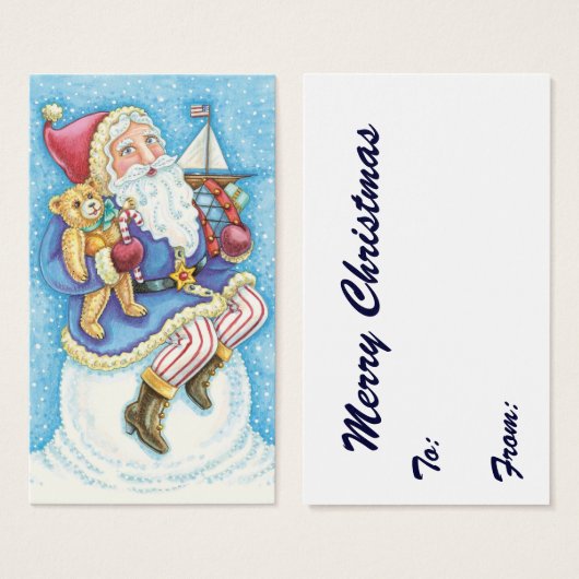 Joyeux Noël, Père Noël sur un boule de neige avec (Devant & derrière)