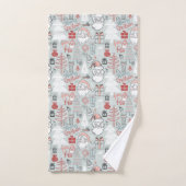 Joyeux Noël Père Noël Tree Main Drawn Motif Sage (Serviette à main)