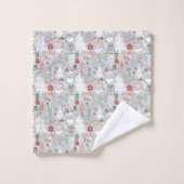 Joyeux Noël Père Noël Tree Main Drawn Motif Sage (Gant de toilette)