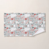 Joyeux Noël Père Noël Tree Main Drawn Motif Sage (Serviette à main)