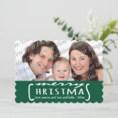 Joyeux Noël Personnalisé Carte photo Vert (Debout devant)