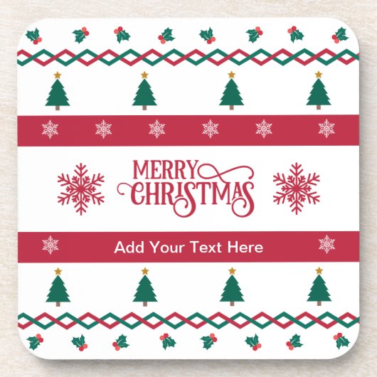 Joyeux Noël Personnalisé Dessous de verre Set (Devant)