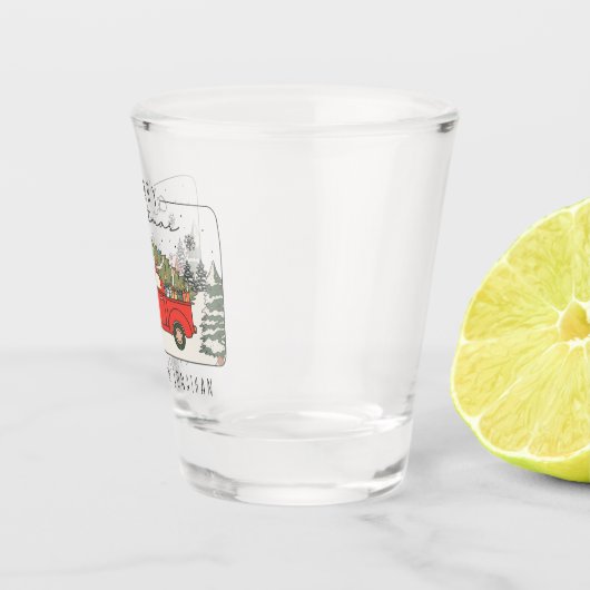 Joyeux Noël personnalisé - Verre de tir rétro (Droite)