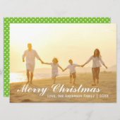 Joyeux Noël photo avec points verts - Carte 6x8 (Devant / Derrière)