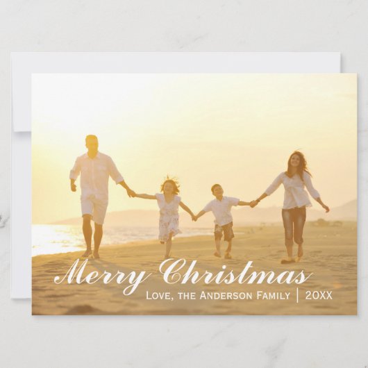 Joyeux Noël photo avec points verts - Carte 6x8 (Devant)