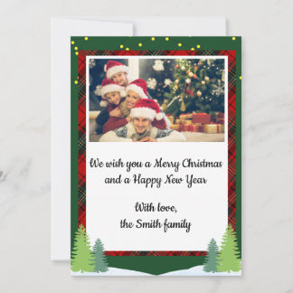 Joyeux Noël Photo Carte de vacances Plaid Bordure