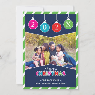 Joyeux Noël photo carte d'ornements