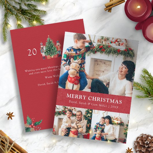 Joyeux Noël Photo Collage Carte de vacances