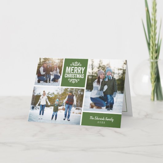 Joyeux Noël Photo Collage Carte de voeux (Devant)