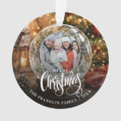 Joyeux Noël Photo de Boule à Neige Rustique (devant)
