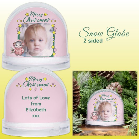 Joyeux Noël photo étoiles rose souris