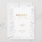 Joyeux Noël Photo Gold Calligraphy Carte (Devant)