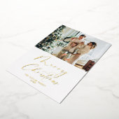 Joyeux Noël Photo Gold Foil Carte de Noël (Rotation)
