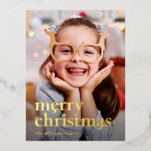 Joyeux Noël Photo Gold Foil Carte postale (Recto)