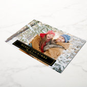 Joyeux Noël Photo Grey Carte Real Foil (Rotation)