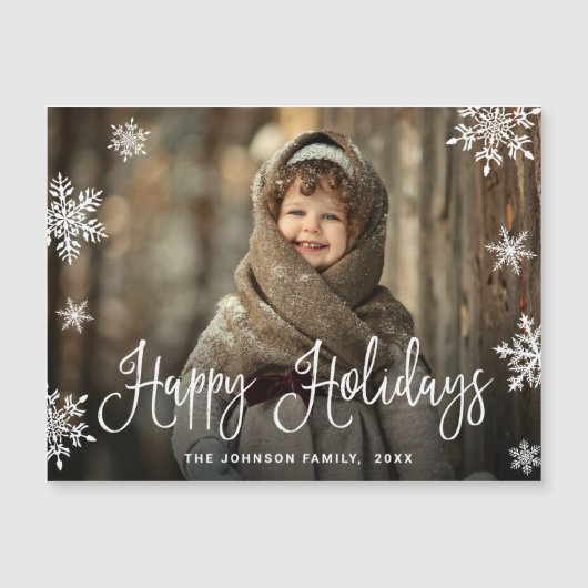 Joyeux Noël PHOTO Happy Holidays Carte magnétique (Devant)