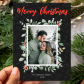 Joyeux Noël Photo Noir Élégante Carte de Vœux