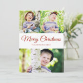 Joyeux Noël Photo Rouge Blanc Dot Carte de vacance (Debout devant)