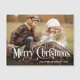 Joyeux Noël PHOTO Vacances Carte magnétique
