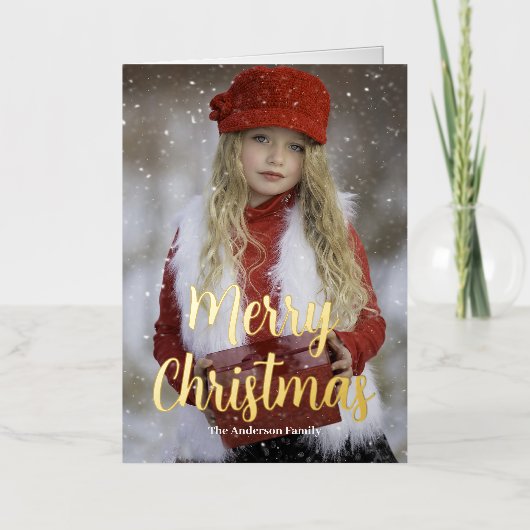 Joyeux Noël Photo Vacances Véritable Or (Recto)