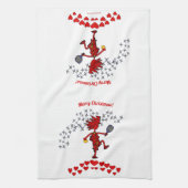 Joyeux Noël Pickleball Serviettes de cuisine (Vertical)