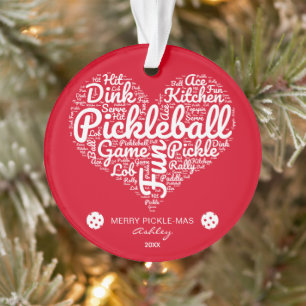 Joyeux Noël Pickleball Word Art personnalisé